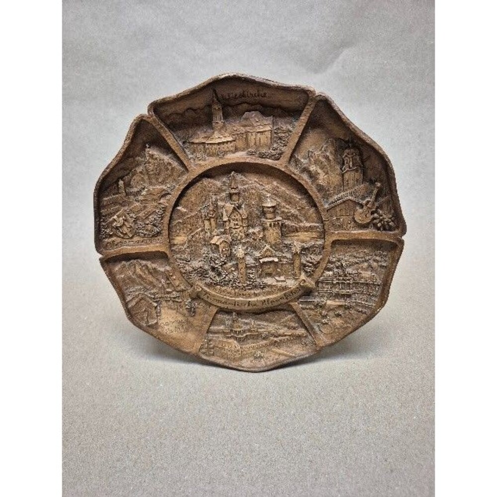 Vintage Germany Souvenir Relief Wall Plaque German Scenic Decor Plate